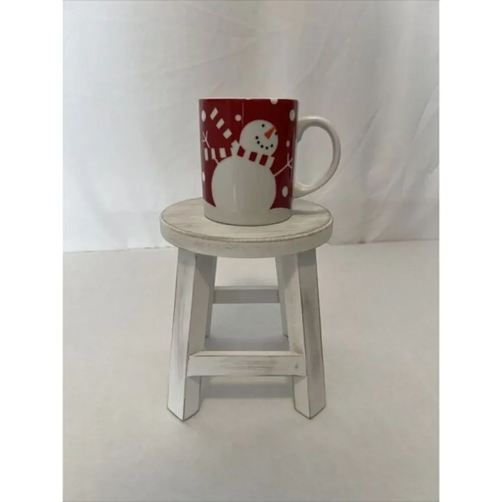 Crate and Barrel Snowman with Muffler‎ Red Coffee Mug Winter Holiday Cocoa Cup